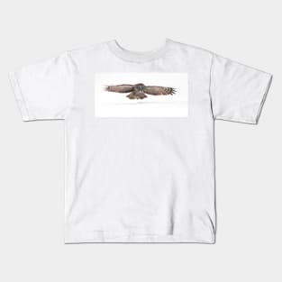 Silent Hunter - Great Grey Owl Kids T-Shirt